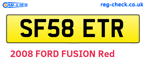 SF58ETR are the vehicle registration plates.