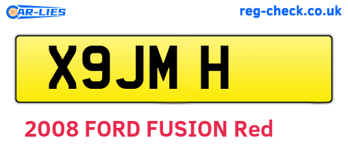 X9JMH are the vehicle registration plates.
