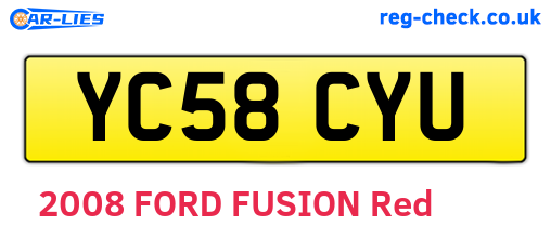 YC58CYU are the vehicle registration plates.