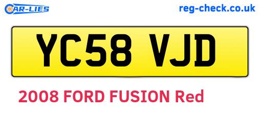 YC58VJD are the vehicle registration plates.