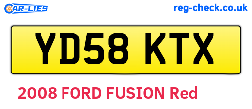 YD58KTX are the vehicle registration plates.