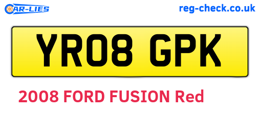 YR08GPK are the vehicle registration plates.