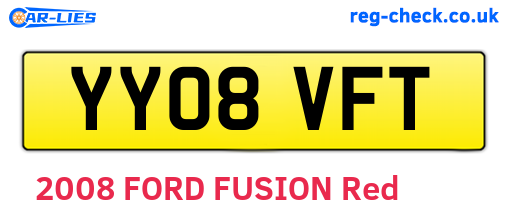 YY08VFT are the vehicle registration plates.