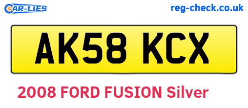AK58KCX are the vehicle registration plates.
