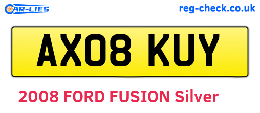 AX08KUY are the vehicle registration plates.