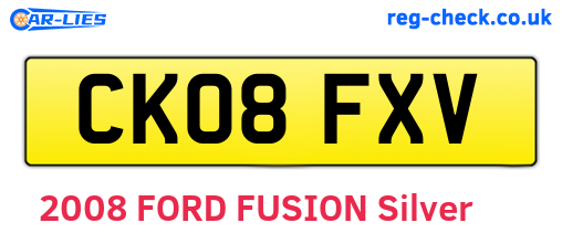 CK08FXV are the vehicle registration plates.