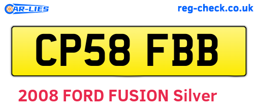 CP58FBB are the vehicle registration plates.