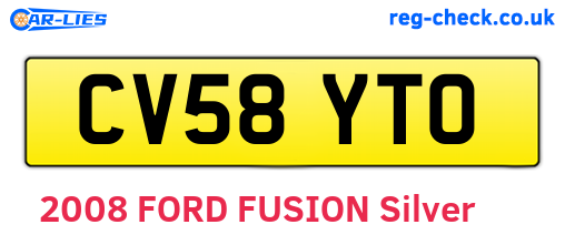 CV58YTO are the vehicle registration plates.