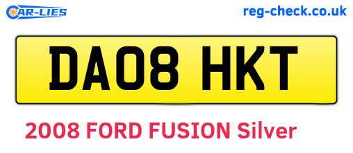 DA08HKT are the vehicle registration plates.