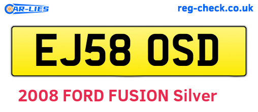 EJ58OSD are the vehicle registration plates.