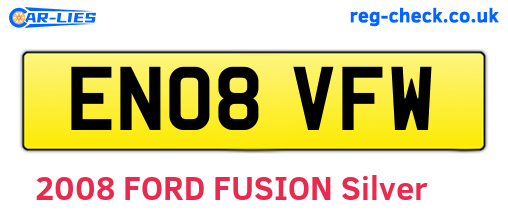 EN08VFW are the vehicle registration plates.