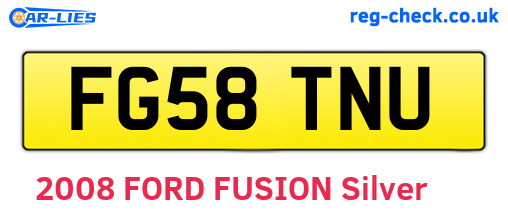 FG58TNU are the vehicle registration plates.