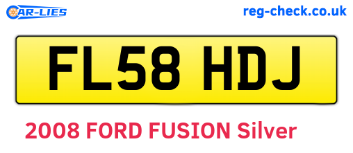 FL58HDJ are the vehicle registration plates.