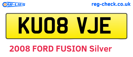 KU08VJE are the vehicle registration plates.