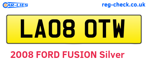 LA08OTW are the vehicle registration plates.