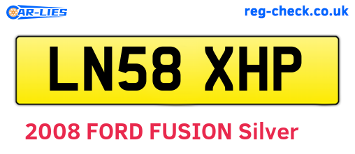 LN58XHP are the vehicle registration plates.