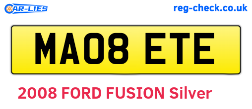 MA08ETE are the vehicle registration plates.