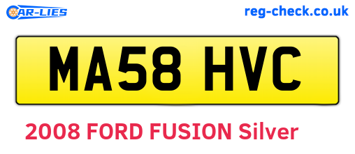 MA58HVC are the vehicle registration plates.