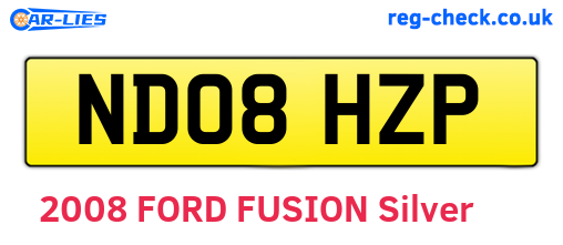 ND08HZP are the vehicle registration plates.