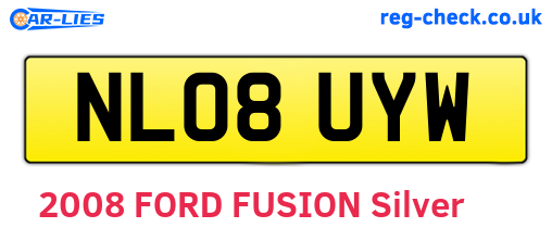NL08UYW are the vehicle registration plates.