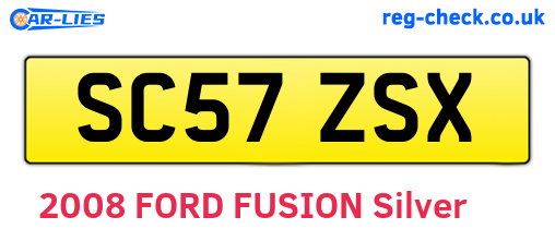 SC57ZSX are the vehicle registration plates.