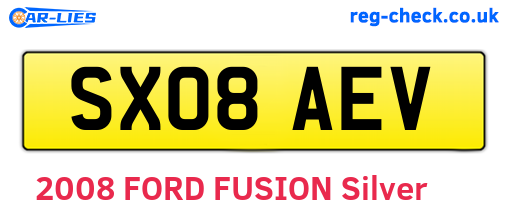 SX08AEV are the vehicle registration plates.