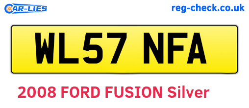 WL57NFA are the vehicle registration plates.
