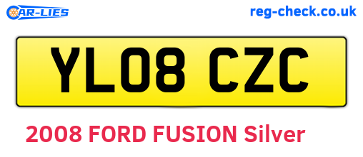 YL08CZC are the vehicle registration plates.