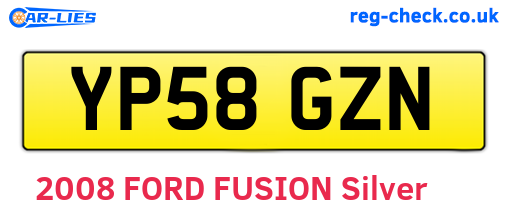YP58GZN are the vehicle registration plates.