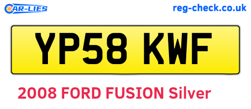 YP58KWF are the vehicle registration plates.