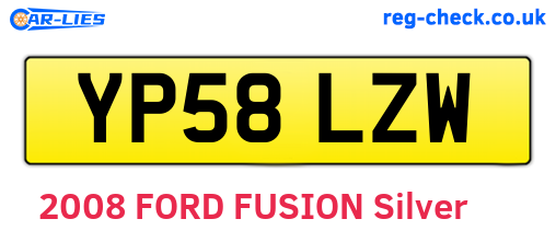 YP58LZW are the vehicle registration plates.