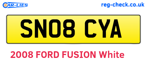 SN08CYA are the vehicle registration plates.
