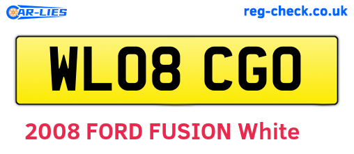 WL08CGO are the vehicle registration plates.