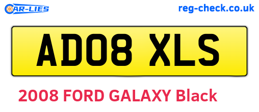 AD08XLS are the vehicle registration plates.