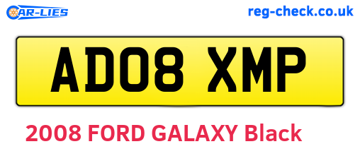AD08XMP are the vehicle registration plates.