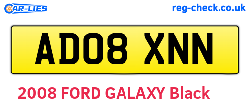 AD08XNN are the vehicle registration plates.