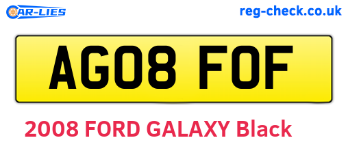 AG08FOF are the vehicle registration plates.