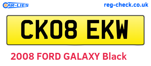 CK08EKW are the vehicle registration plates.