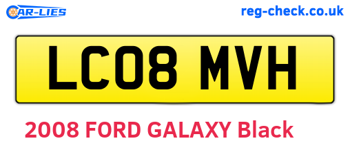 LC08MVH are the vehicle registration plates.