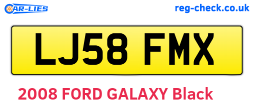 LJ58FMX are the vehicle registration plates.