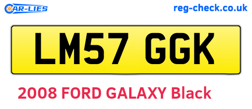 LM57GGK are the vehicle registration plates.