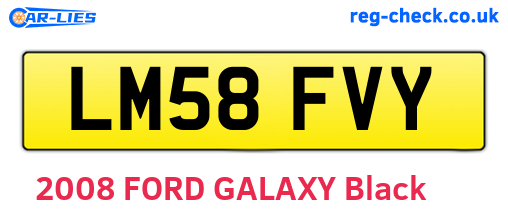 LM58FVY are the vehicle registration plates.