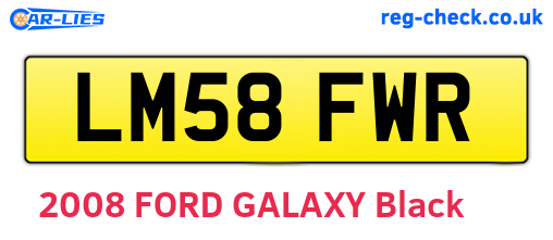 LM58FWR are the vehicle registration plates.