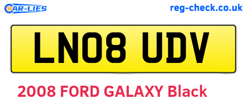 LN08UDV are the vehicle registration plates.