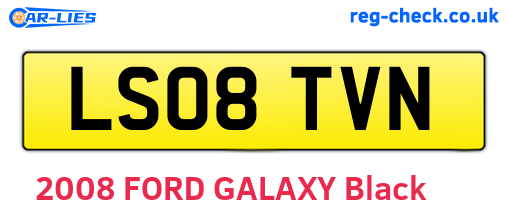 LS08TVN are the vehicle registration plates.