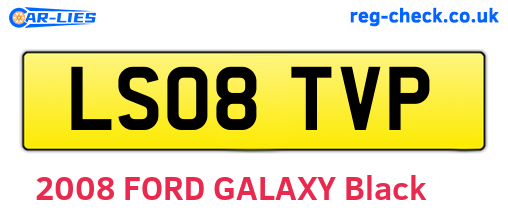LS08TVP are the vehicle registration plates.