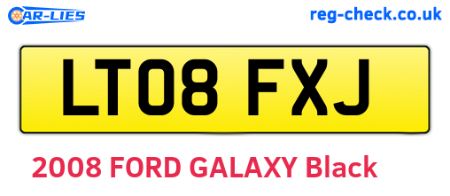 LT08FXJ are the vehicle registration plates.