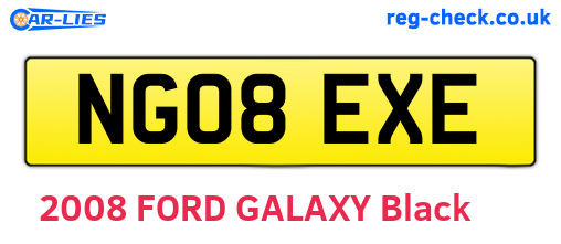 NG08EXE are the vehicle registration plates.