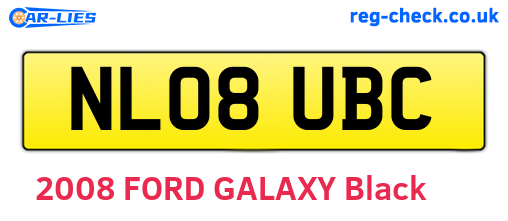 NL08UBC are the vehicle registration plates.