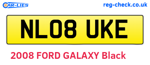 NL08UKE are the vehicle registration plates.